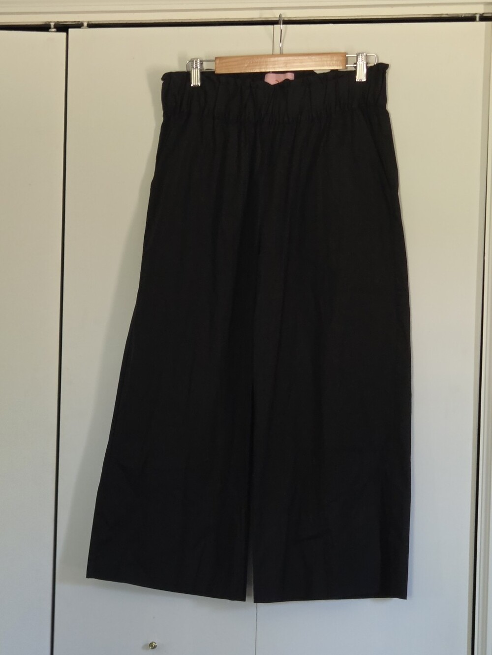 Quiet Culture Wide Leg Black Linen-Blend Pull-On Pants - Picture 2 of 4